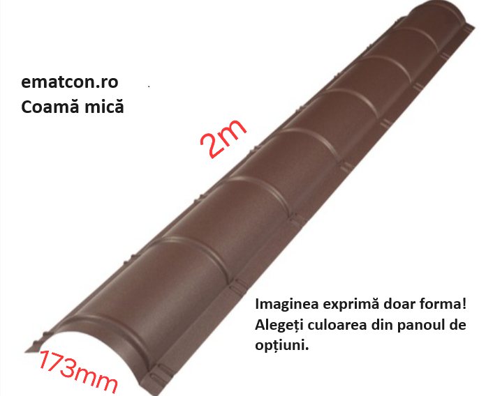 COAMA SEMIROTUNDA MICA-2m 0,50mm MAT-Wetterbest