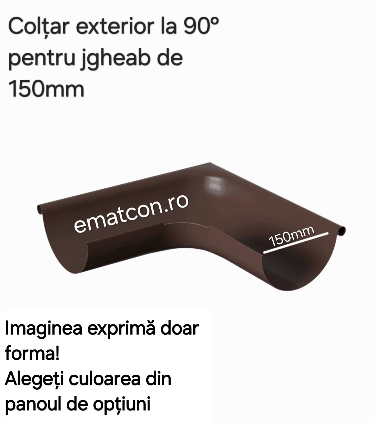 COLTAR EXTERIOR LA 90° PENTRU JGHEAB DE 150mm -Wetterbest