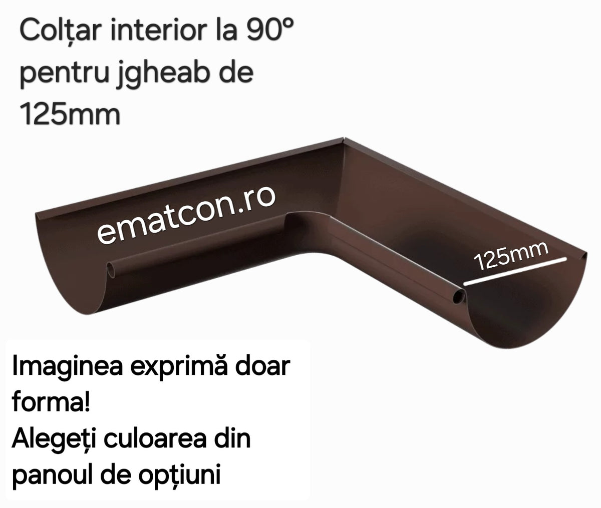 COLTAR INTERIOR LA 90° PENTRU JGHEAB DE 125mm -Wetterbest