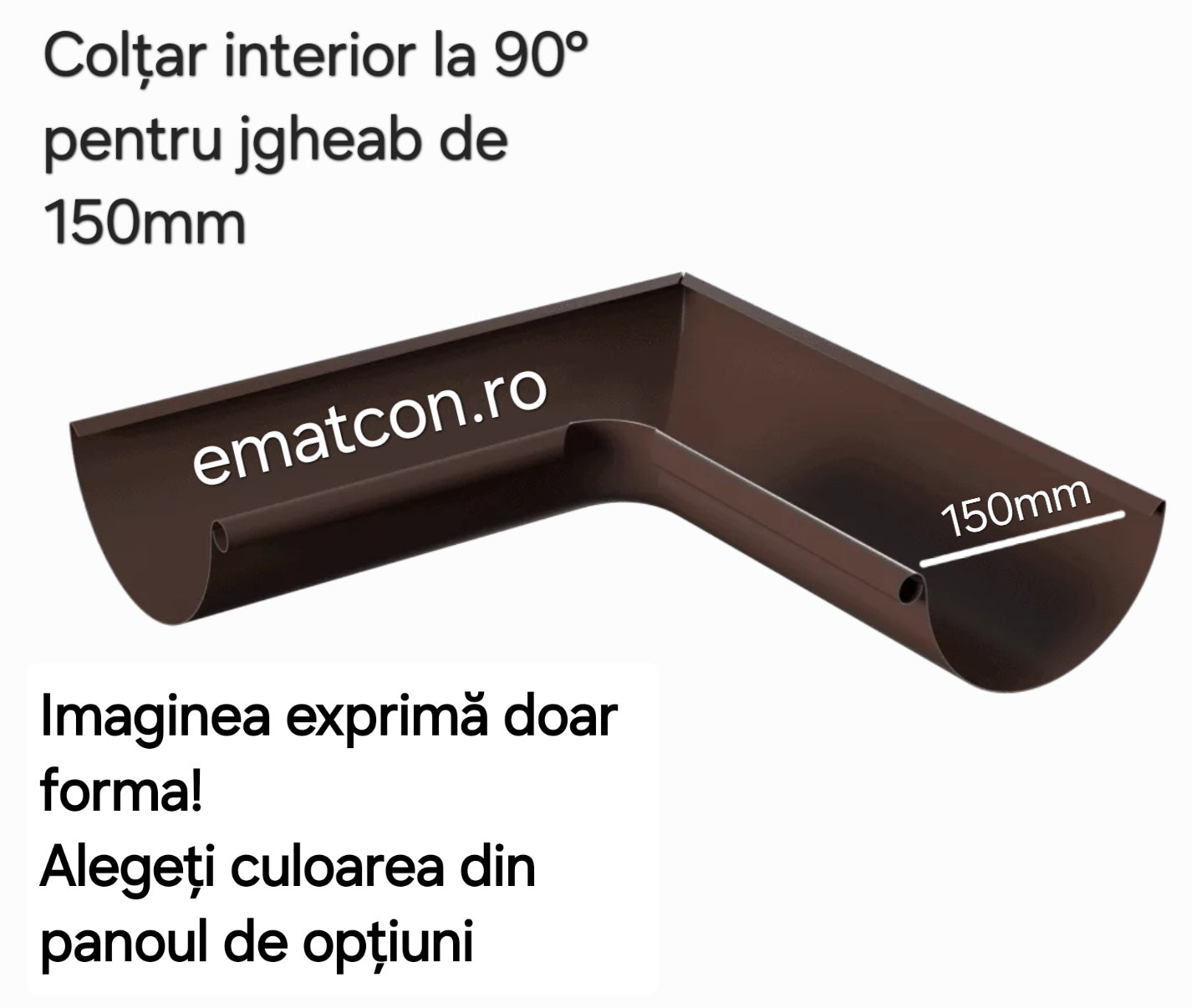 COLTAR INTERIOR LA 90° PENTRU JGHEAB DE 150mm -Wetterbest