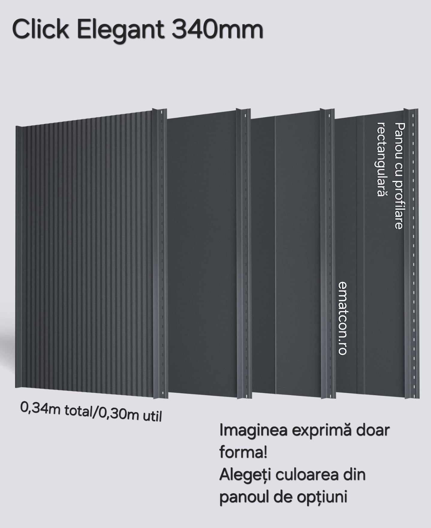 PANOU CLICK ELEGANT 340 CU PROFILARE RECTANGULARA NEOMAT-GARANTIE 30 ANI