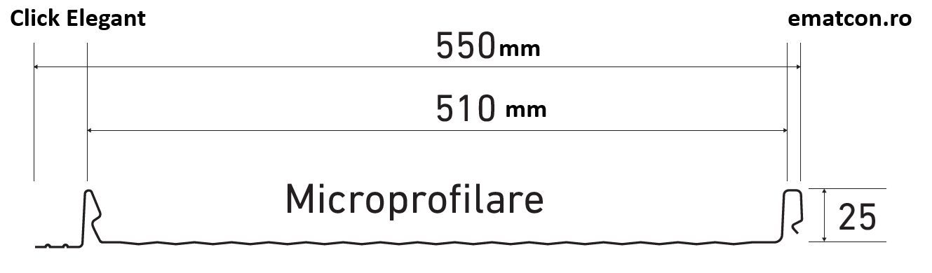 PANOU CLICK ELEGANT 550 CU MICROPROFILARE 0,50mm MAT-GARANTIE 15 ANI