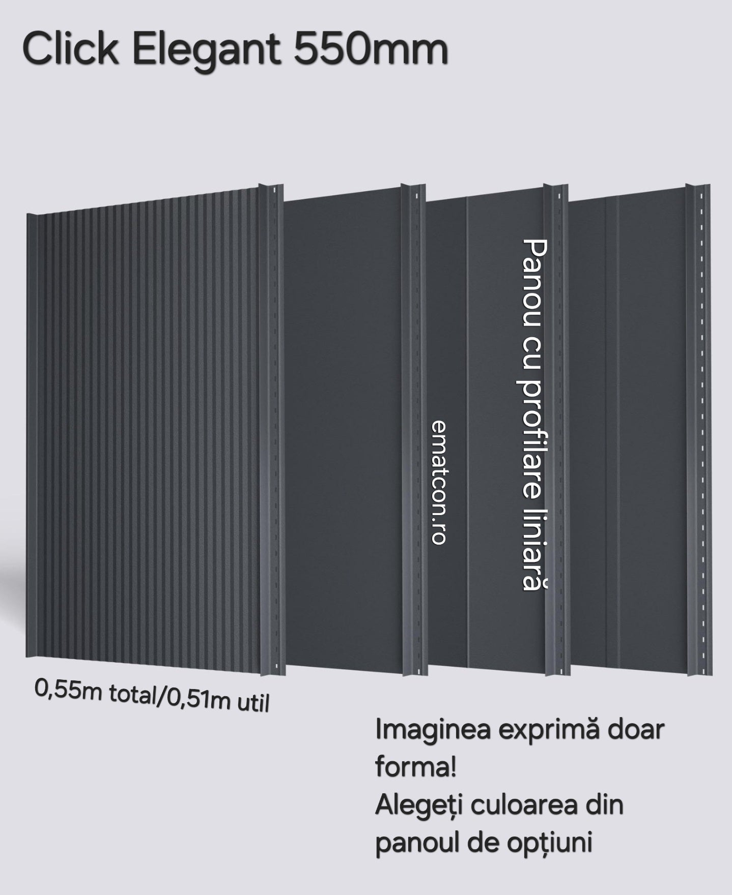 PANOU CLICK ELEGANT 550 CU PROFILARE LINIARA SUPREM-GARANTIE 50 ANI