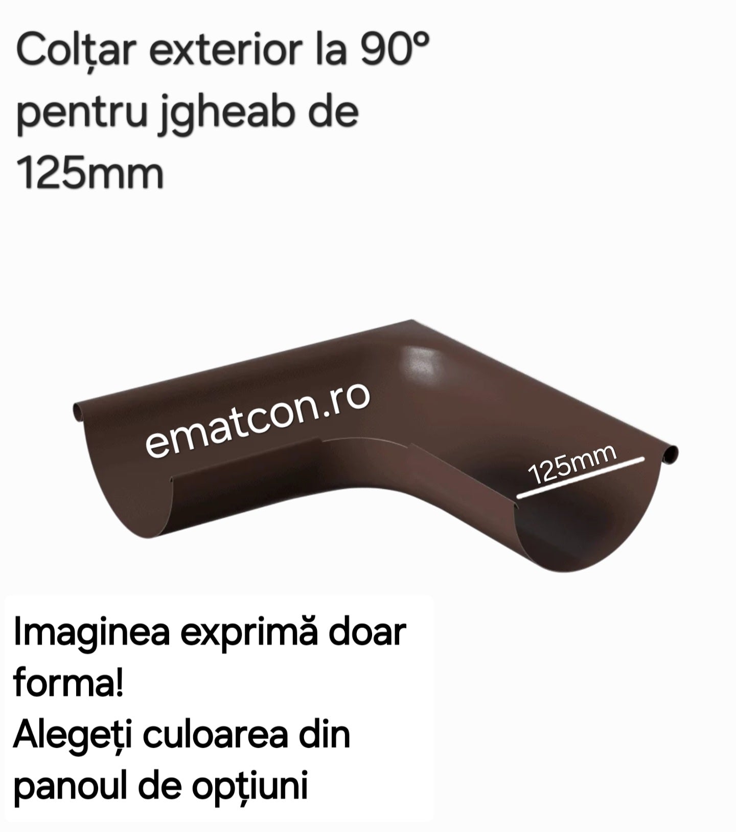 COLTAR EXTERIOR LA 90° PENTRU JGHEAB DE 125mm -Wetterbest