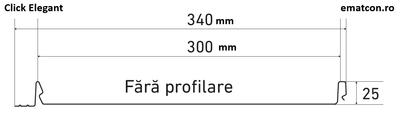 PANOU CLICK ELEGANT 340 FARA PROFILARE 0,45mm MAT-GARANTIE 15 ANI