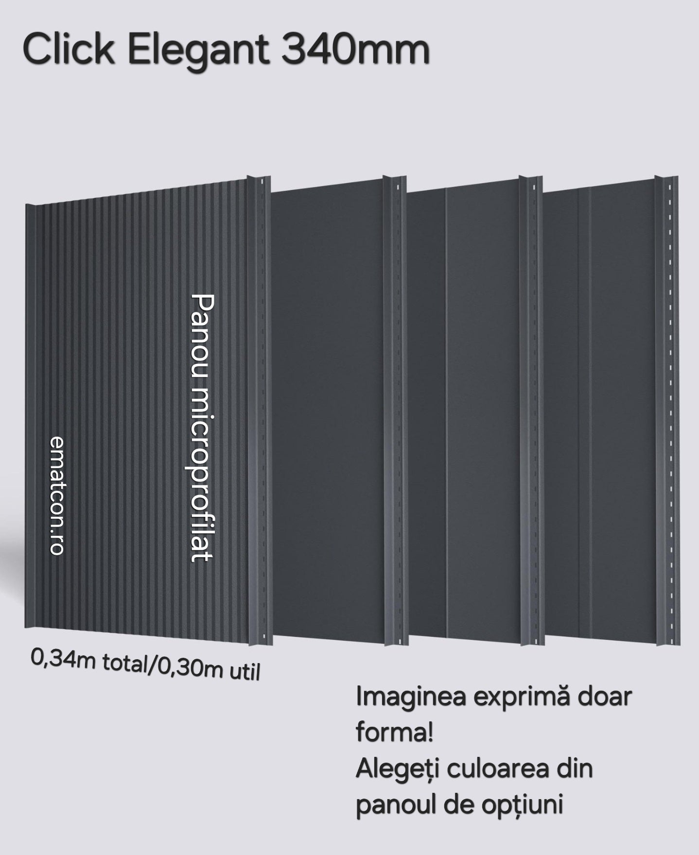 PANOU CLICK ELEGANT 340 CU MICROPROFILARE 0,50mm MAT-GARANTIE 15 ANI