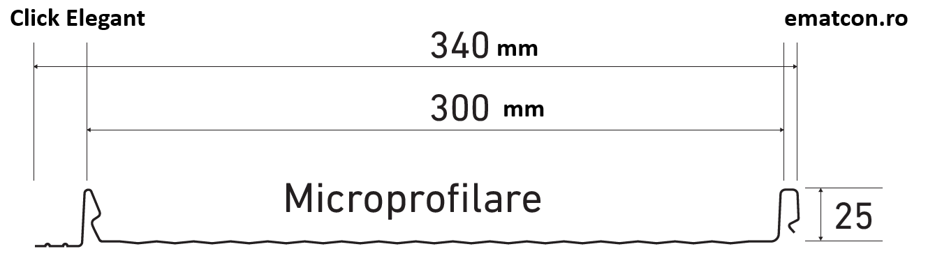 PANOU CLICK ELEGANT 340 CU MICROPROFILARE 0,50mm MAT-GARANTIE 15 ANI