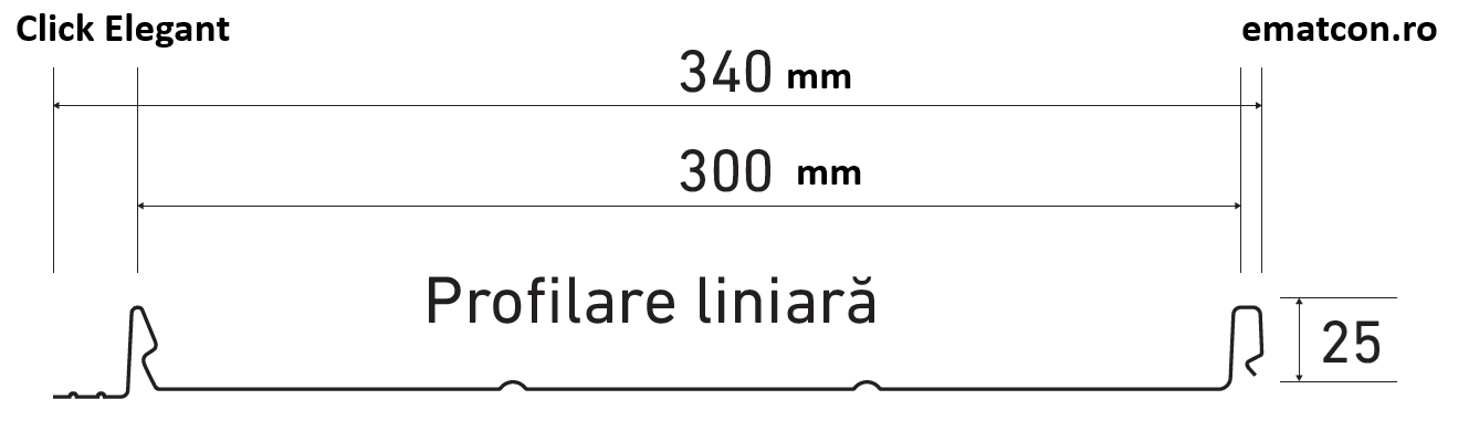 PANOU CLICK ELEGANT 340 CU PROFILARE LINIARA 0,45mm MAT-GARANTIE 15 ANI