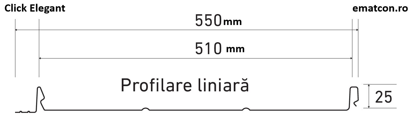 PANOU CLICK ELEGANT 550 CU PROFILARE LINIARA SUPREM-GARANTIE 50 ANI