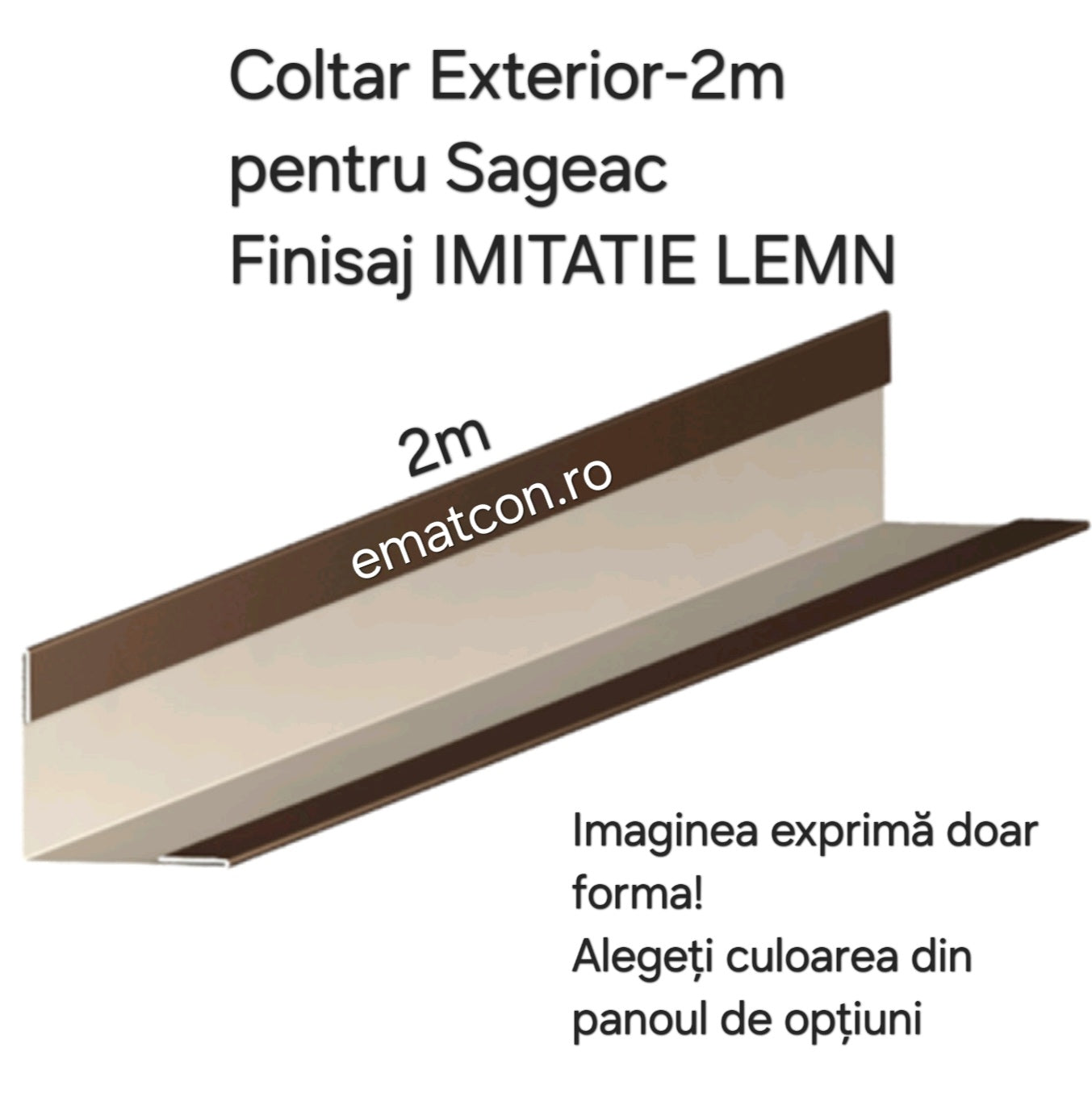 COLTAR EXTERIOR SAGEAC 2m- FINISAJ IMITATIE LEMN
