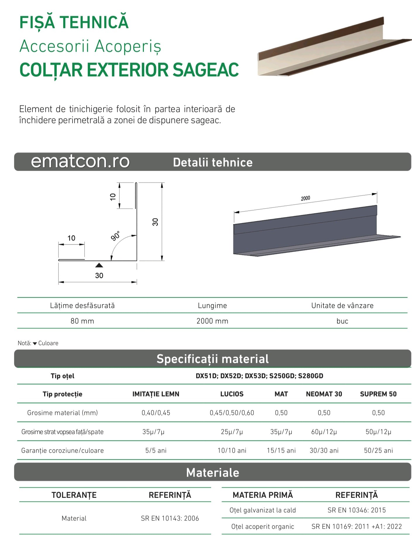 COLTAR EXTERIOR SAGEAC 2m- FINISAJ SUPREM