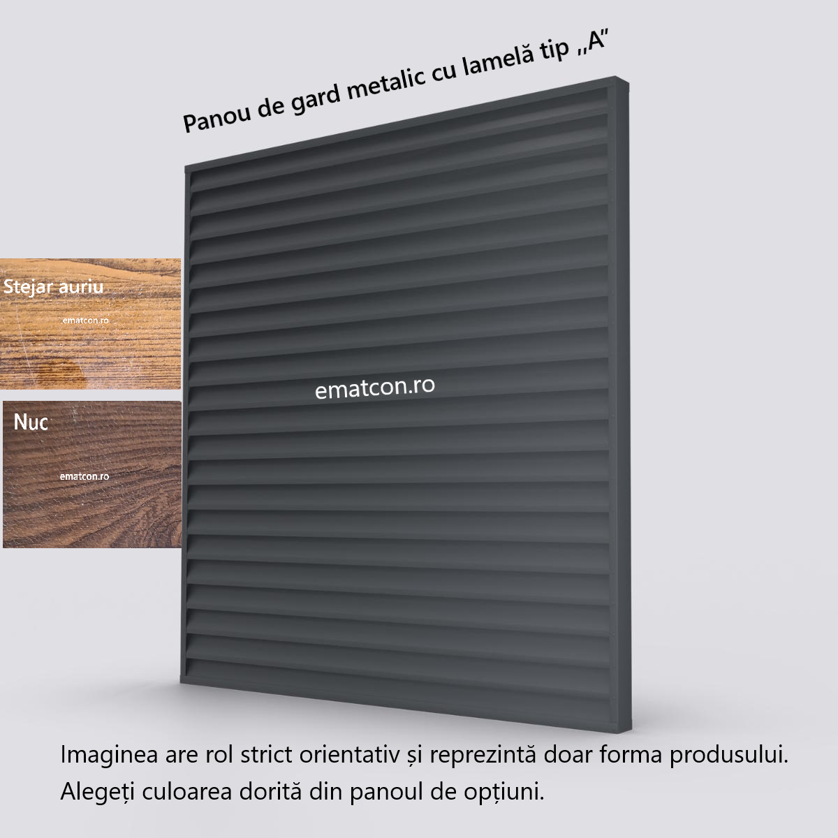 PANOU DE GARD METALIC TIP JALUZEA-Vopsit pe ambele parti-Imitatie lemn-10 ANI GARANTIE