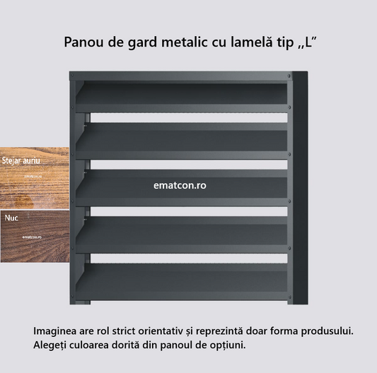 PANOU DE GARD METALIC TIP JALUZEA-Vopsit pe ambele parti-Imitatie lemn-10 ANI GARANTIE