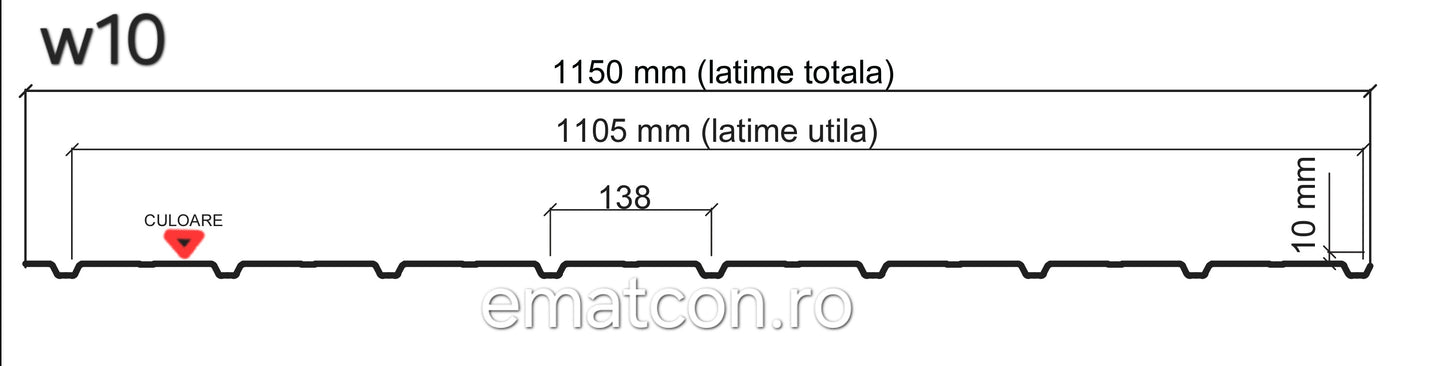 TABLA CUTATA PENTRU PERETE W10 WETTERBEST 0,40mm LUCIOS-GARANTIE 5 ANI