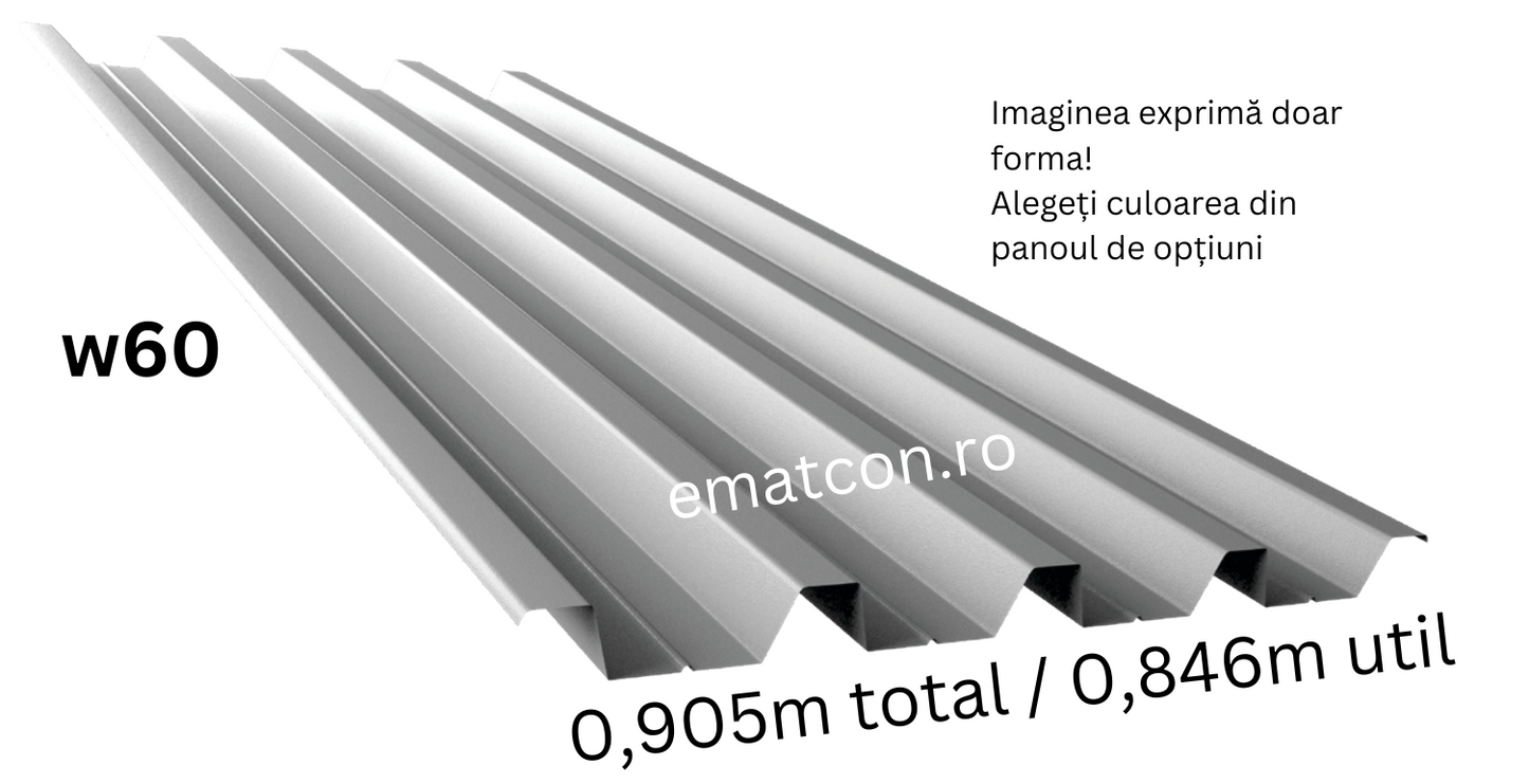 TABLA CUTATA PENTRU ACOPERIS W60 WETTERBEST 0,50mm MAT-GARANTIE 15 ANI