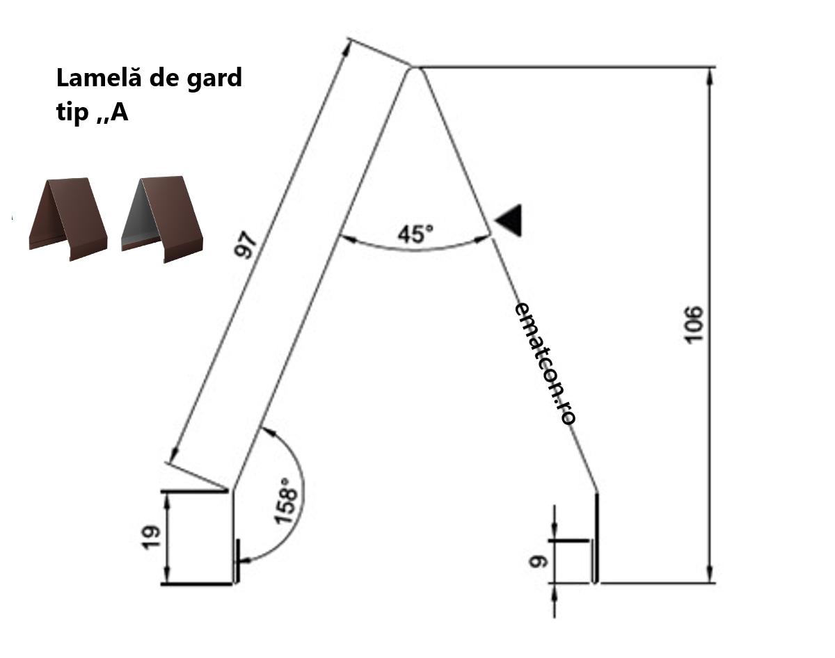 PANOU DE GARD METALIC TIP JALUZEA-Vopsit pe ambele parti-0,50mm MAT CULORI RAL-15 ANI GARANTIE