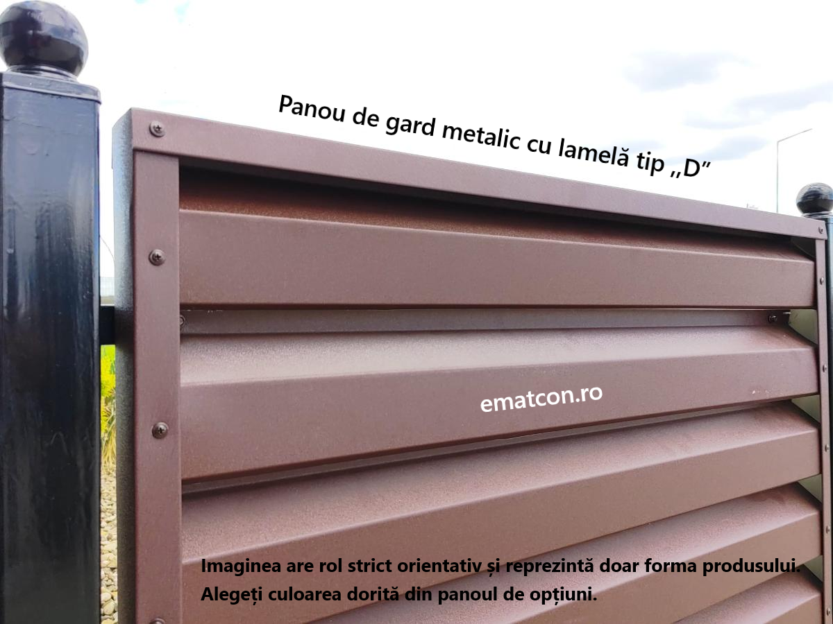 PANOU DE GARD METALIC TIP JALUZEA-Vopsit pe ambele parti-0,50mm MAT CULORI RAL-15 ANI GARANTIE