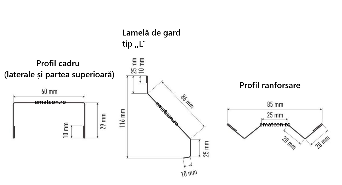 PANOU DE GARD METALIC TIP JALUZEA-Vopsit pe ambele parti-0,50mm MAT CULORI RAL-15 ANI GARANTIE