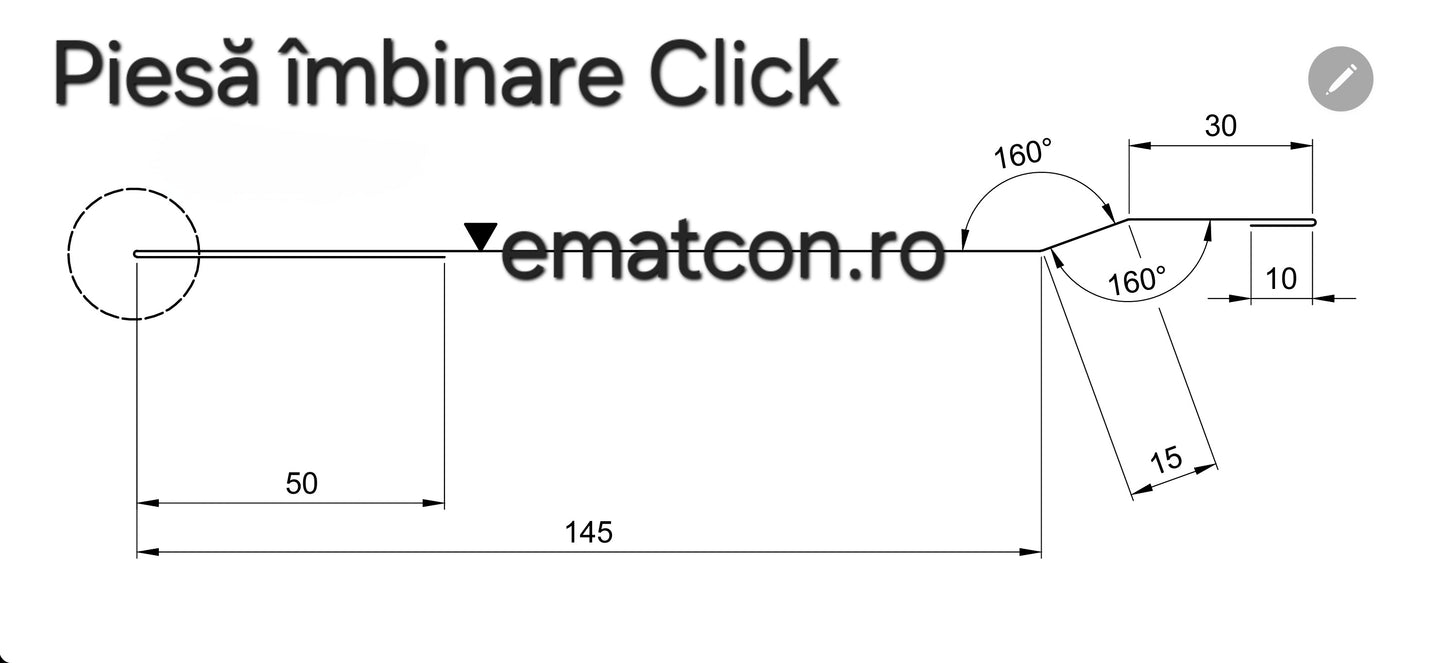 PIESA DE IMBINARE CLICK -0,46m 0,45mm MAT-Wetterbest