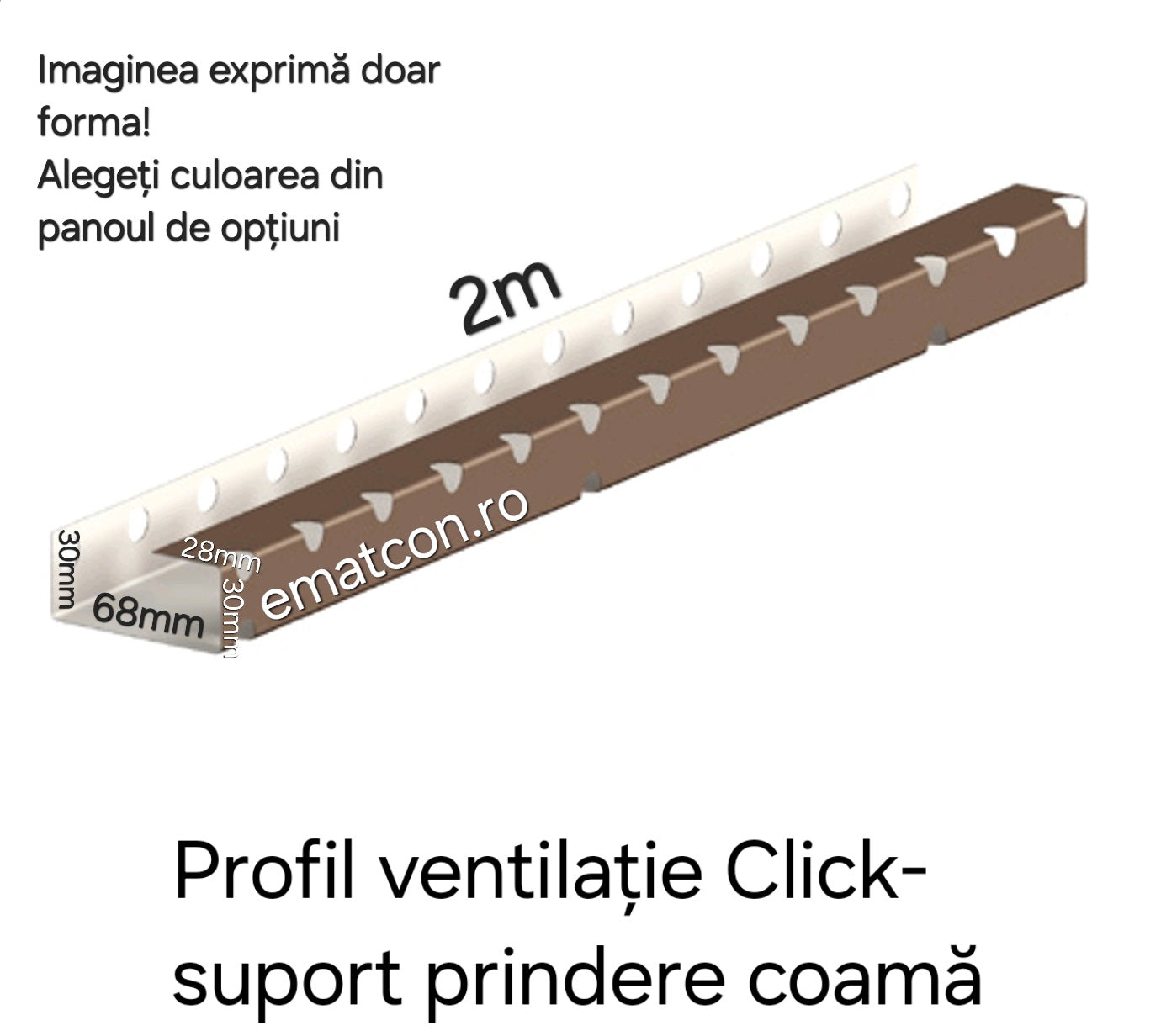 PROFIL DE VENTILATIE CLICK-SUPORT PENTRU COAMĂ 2m-Wetterbest