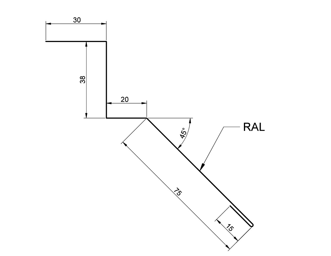 Șorț de Streașină Ambutisat SS-3 pentru țiglă metalică modulară-2m SuperMatt-METIGLA