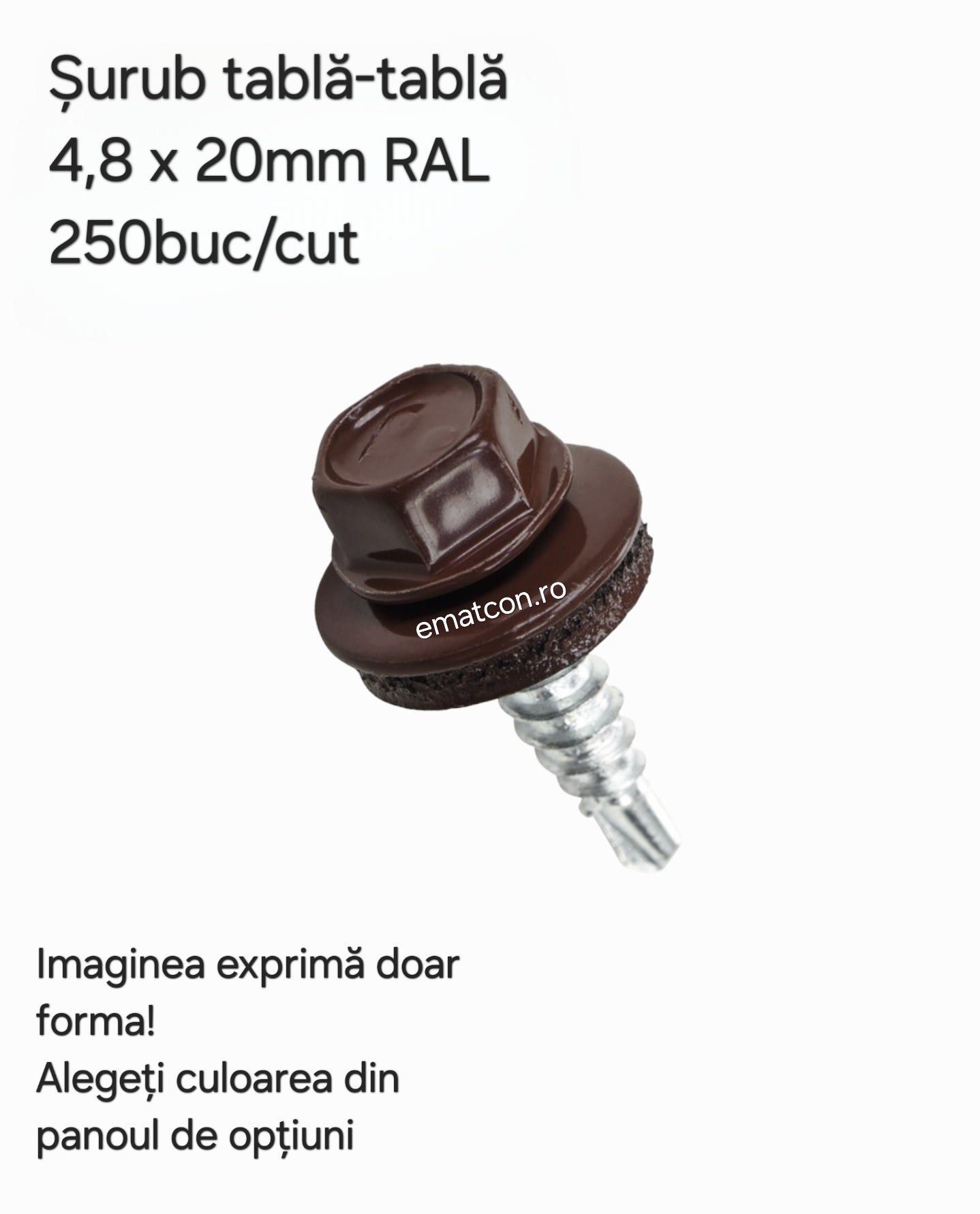 SURUB AUTOFORANT TABLA-TABLA 4,8x20 RAL-Wetterbest